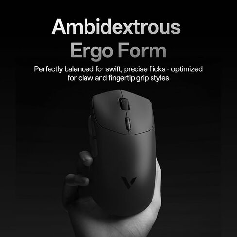 Rapoo VT7 MAX Wireless Gaming Mouse, True 8K Wireless Polling Rate, 53g Lightweight, Up to 500 Hr Battery, Nordic nRF54L15 MCU, 120-Million Optical Switch, 10 Programmable Buttons, Macro Enabled in Kuwait