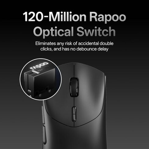 Rapoo VT7 MAX Wireless Gaming Mouse, True 8K Wireless Polling Rate, 53g Lightweight, Up to 500 Hr Battery, Nordic nRF54L15 MCU, 120-Million Optical Switch, 10 Programmable Buttons, Macro Enabled in Kuwait