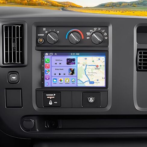 ستيريو سيارة Android 14 لسيارة شيفروليه إكسبريس 1500 2500 2003-2006 مع CarPlay اللاسلكي Android Auto، شاشة لمس 7 بوصات مزدوجة الدين يدعم راديو السيارة بلوتوث GPS WiFi SWC FM SWC Mirror Link Backup Camera in Saudi Arabia