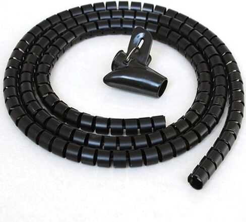 CableWholesale 5ft Split Loom Cable Wrap, Black, 20mm Diameter, Sprial Cable Zip Wrap, Cord Organizer Wraps with Tool in Saudi Arabia