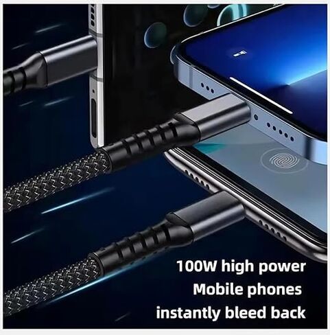 3-in-1 Multifunctional Charging Cable, 100W Fast Charging with LED Light, Suitable for Various Devices (1.2M-100W) in Saudi Arabia