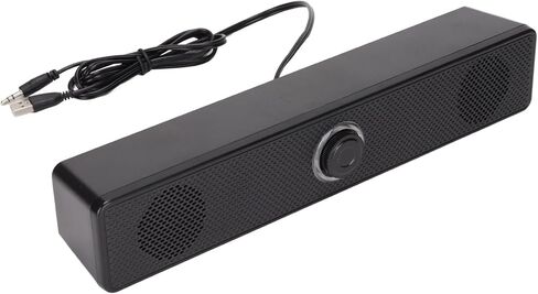 كمبيوتر مضغوط SUNGOOYUE، مكبر صوت سطح مكتب ABS أسود مع أبواق مزدوجة 2 × 3 وات، يعمل بمنفذ USB، ومدخل صوت 3.5 مم، والتحكم في مستوى الصوت للكمبيوتر الشخصي والكمبيوتر المحمول in Kuwait