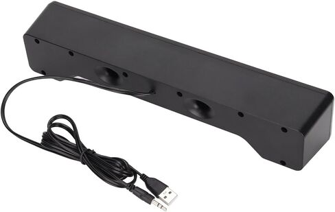كمبيوتر مضغوط SUNGOOYUE، مكبر صوت سطح مكتب ABS أسود مع أبواق مزدوجة 2 × 3 وات، يعمل بمنفذ USB، ومدخل صوت 3.5 مم، والتحكم في مستوى الصوت للكمبيوتر الشخصي والكمبيوتر المحمول in Kuwait