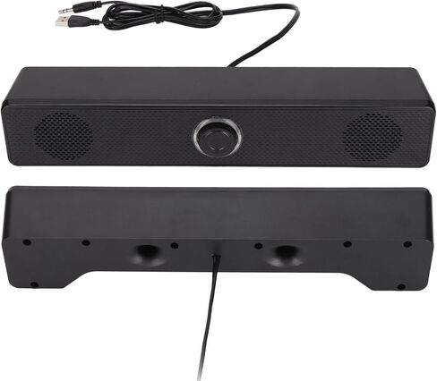 كمبيوتر مضغوط SUNGOOYUE، مكبر صوت سطح مكتب ABS أسود مع أبواق مزدوجة 2 × 3 وات، يعمل بمنفذ USB، ومدخل صوت 3.5 مم، والتحكم في مستوى الصوت للكمبيوتر الشخصي والكمبيوتر المحمول in Kuwait