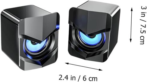 2 قطعة مكبرات صوت كمبيوتر USB صغيرة مع صوت ستيريو خفيف وصوت جهير قوي وصوت مكتبي مدمج للمنزل والمكتب والكمبيوتر المحمول والهاتف ومكبرات صوت سلكية متعددة الوسائط محمولة in Saudi Arabia