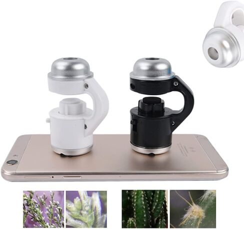 Lens 60x Phone Microscope Clip on Microscope for Phone Kids Handheld Microscope Mobile Phone Microscope Kids Pocket Microscope Phone Clip- on Microscope White Child External in Saudi Arabia