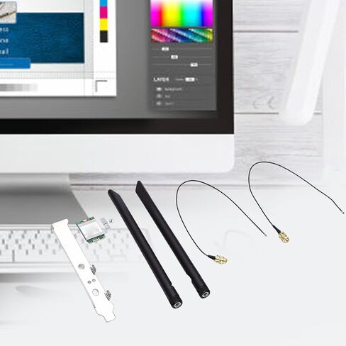 بطاقة WiFi 6E، هوائيات 8dBi مزدوجة 2.4 جيجا هرتز 5 جيجا هرتز 1800 ميجا بت في الثانية NGFF M.2 محول الشبكة، مع BT5. MU - MIMO، لأجهزة الكمبيوتر المحمولة التي تعمل بنظام Win 10 11 in Saudi Arabia