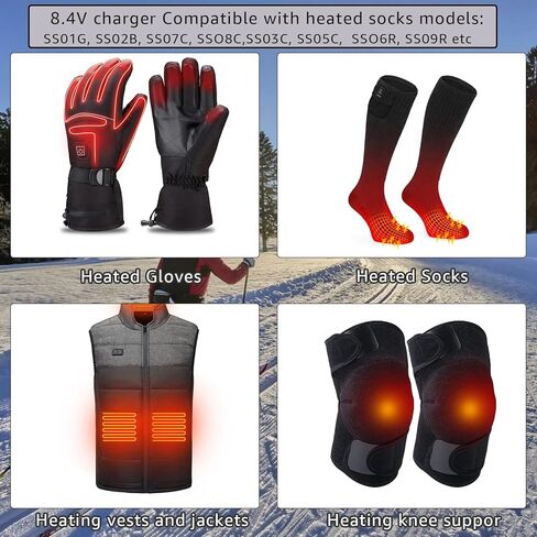 8.4V Charger for Heated Glove 7.4V Li-Polymer Battery Compatible with Savior Snow Deer Sun Will Heated Gloves, Heated Vest,Heated Socks Battery Charger in Saudi Arabia