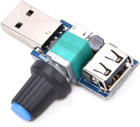 Haofy USB وحدة تحكم في سرعة المروحة 2 قطعة مقبض قابل للتعديل للكمبيوتر قوة البنك مكتب المنزل الألومنيوم بنيت DC4 12V 5W نطاق الجهد واسعة 2.5V إلى 8.0V in Kuwait