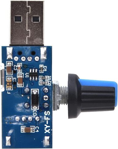 Haofy USB وحدة تحكم في سرعة المروحة 2 قطعة مقبض قابل للتعديل للكمبيوتر قوة البنك مكتب المنزل الألومنيوم بنيت DC4 12V 5W نطاق الجهد واسعة 2.5V إلى 8.0V in Kuwait