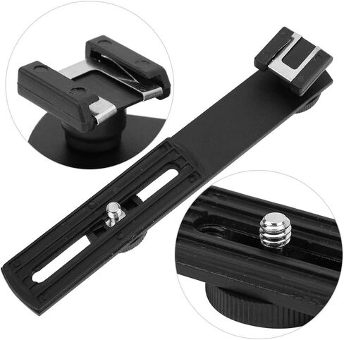 GLOGLOW Mount Bracket Aluminum Alloy Flash Bracket, Dual Head for Photographers Other Equipment Accessories in Saudi Arabia