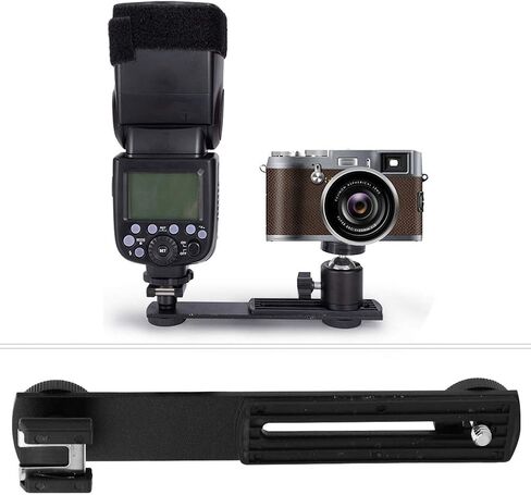 GLOGLOW Mount Bracket Aluminum Alloy Flash Bracket, Dual Head for Photographers Other Equipment Accessories in Saudi Arabia