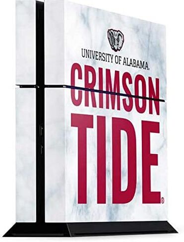 ملصق Skinit المخصص للألعاب لجهاز PS4 - تصميم شبكي مرخص رسميًا من College Alabama Crimson Tide Net in Saudi Arabia