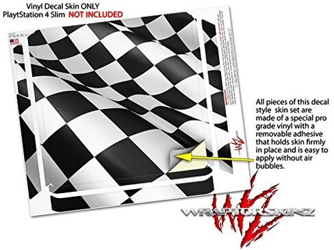 Vinyl Decal Skin Wrap compatible with Sony PlayStation 4 Slim Console Checkered Racing Flag (PS4 NOT INCLUDED) in Saudi Arabia