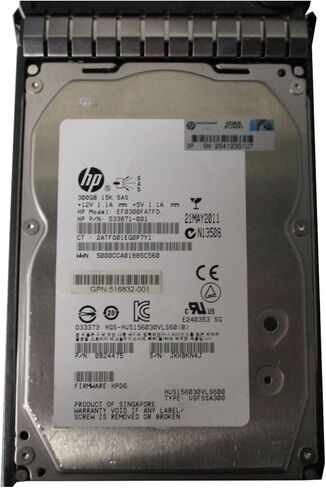 محرك الأقراص الصلبة HP 517350-001 سعة 300 جيجابايت وسعة 15 كيلو و6 جيجا LFF SAS (متجدد) in Kuwait