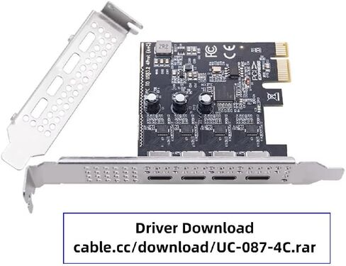 cablecc 5Gbps Four Ports USB3.1 Gen1 Type-C USB-C Female to PCI-E Express 1x Card Adapter uPD720201 with Low Profile Bracket in Saudi Arabia