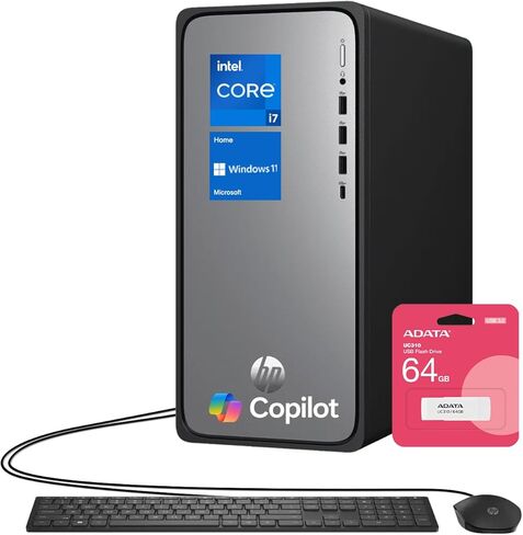 HP Envy i5 Tower Desktop, 13th Gen Intel i5-13400 Processor(Beat Intel i7-1255U), 16GB RAM, 2TB SSD, Wi-Fi 6, Wired Keyboard & Mouse, HDMI, RJ-45, Windows 11 Home, Black in Kuwait