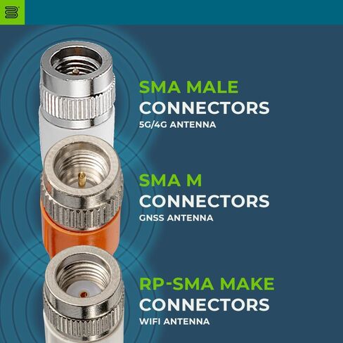 مجموعة ترقية هوائي بولتون دارت | 7 حزمة هوائي | 4X 5G/4G LTE خلوي، 2X WiFi، 1x GNSS | هوائيات مدمجة وعالية الأداء لأجهزة التوجيه الخلوية (4 خلايا، 2 WiFi، 1 GPS، أسود) in Kuwait