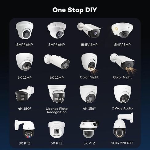 ONWOTE 5MP PoE IP Security Camera, 2 Way Audio, Smart Color Night Vision, AI Human Vehicle Detection, 122° Wide View, Indoor/Outdoor, Commercial Wired CCTV for Business Home, Add-on to PoE NVR System in Saudi Arabia