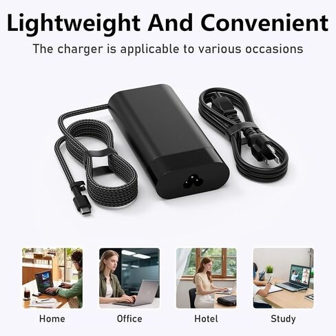 شاحن USB C 100 واط متوافق مع HP EliteBook 865 860 1040 x360 G10 G11 16، 8 G1i/X Flip G1i/8 G1a/X G1a /8 G1i Flip/6 G1a، ZBook Firefly G11 14 16، Pavilion Plus 14، Spectre 16 x360 Power Supply in Saudi Arabia