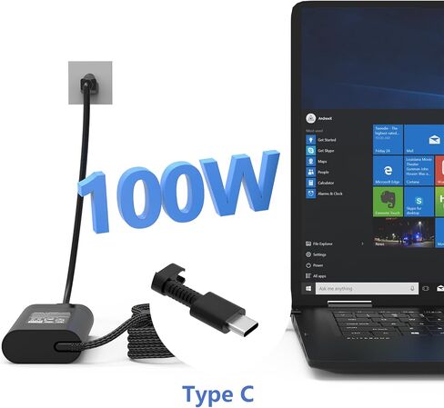 شاحن USB C 100 واط متوافق مع HP EliteBook 865 860 1040 x360 G10 G11 16، 8 G1i/X Flip G1i/8 G1a/X G1a /8 G1i Flip/6 G1a، ZBook Firefly G11 14 16، Pavilion Plus 14، Spectre 16 x360 Power Supply in Saudi Arabia
