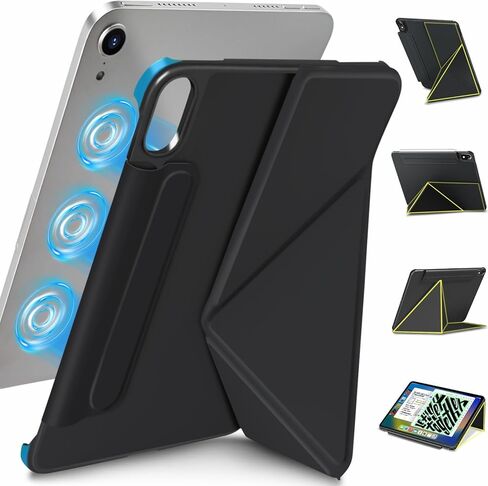 for iPad mini 7 A17 Pro Case(2024),iPad mini 7th/6th Slim Powerful Magnetic Case,4 Standibg Angles,Vertical Stand Cover,with Auto Wake/Sleep and with Pencil Holder - Cream White in Saudi Arabia