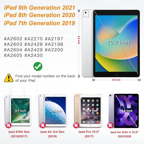 حافظة BRAECNstock لجهاز iPad 9th/ 8th/ 7th من الجيل 10.2 بوصة 2021/2020/2019، غطاء مقاوم للصدمات مع حزام يد/حامل يدور 360 درجة، واقي شاشة، حزام كتف للحمل، حامل قلم رصاص، (كاكي) in Kuwait