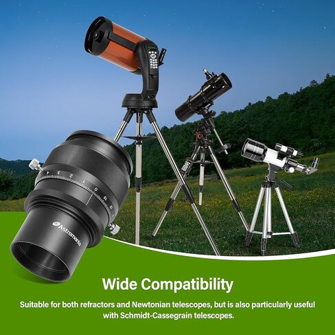 عدسة عينية Astromania 2 بوصة واسعة للغاية 80 درجة F30mm - حزمة مع - 2 بوصة بؤرة حلزونية صغيرة مع خيط M48 ومقياس 0.1 مم للتلسكوب in Saudi Arabia