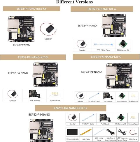 لوحة تطوير ESP32-P4-NANO، تستخدم شريحة ESP32-P4 مع معالجات RISC-V ثنائية النواة وأحادية النواة، واجهات الإنسان والآلة: MIPI-CSI، MIPI-DSI، USB، ETH، إلخ. تأتي مع مكبر صوت in Saudi Arabia