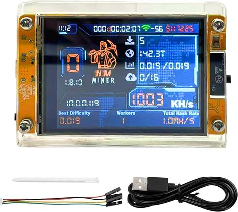 Bitcoin Miner BTC V2 NMMiner,Crypto Miner for ESP32 2.8" Smart Display Development Board, 1003 H/s Hashrate, Desktop Solo Lucky Miner Bitcoin Mining Machine for Educational Use (Yellow) in Saudi Arabia