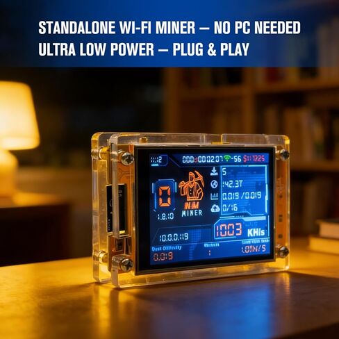 Bitcoin Miner BTC V2 NMMiner,Crypto Miner for ESP32 2.8" Smart Display Development Board, 1003 H/s Hashrate, Desktop Solo Lucky Miner Bitcoin Mining Machine for Educational Use (Yellow) in Saudi Arabia