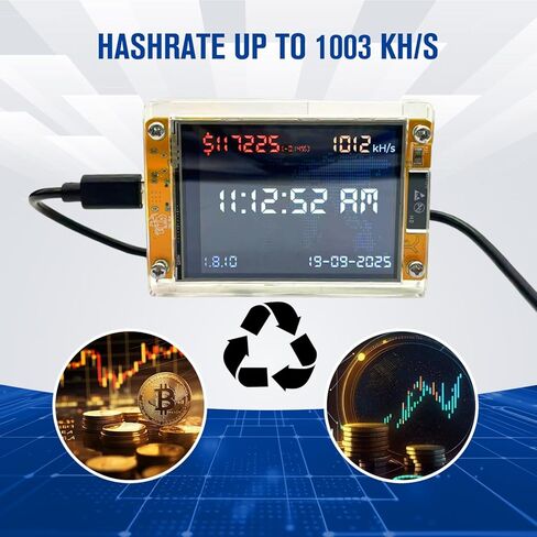Bitcoin Miner BTC V2 NMMiner,Crypto Miner for ESP32 2.8" Smart Display Development Board, 1003 H/s Hashrate, Desktop Solo Lucky Miner Bitcoin Mining Machine for Educational Use (Yellow) in Saudi Arabia