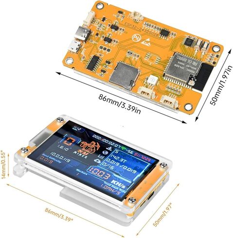 Bitcoin Miner BTC V2 NMMiner,Crypto Miner for ESP32 2.8" Smart Display Development Board, 1003 H/s Hashrate, Desktop Solo Lucky Miner Bitcoin Mining Machine for Educational Use (Yellow) in Saudi Arabia