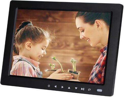 Digital Photo Frame 10" HD Digital Photo Frame Desktop 1080P MP4 Video MP3 eBook Clock Calendar Support Auto Play with Remote Control Video Players Recorders (Color : Black) (White) in Saudi Arabia
