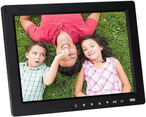 Digital Photo Frame 10" HD Digital Photo Frame Desktop 1080P MP4 Video MP3 eBook Clock Calendar Support Auto Play with Remote Control Video Players Recorders (Color : Black) (White) in Saudi Arabia
