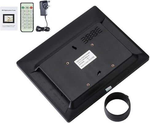 Digital Photo Frame 10" HD Digital Photo Frame Desktop 1080P MP4 Video MP3 eBook Clock Calendar Support Auto Play with Remote Control Video Players Recorders (Color : Black) (White) in Saudi Arabia