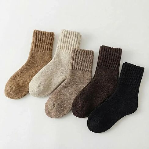 4-Pack Thermal Mid-Calf Socks for Autumn & Winter, Added Fleece & Thickened in Saudi Arabia