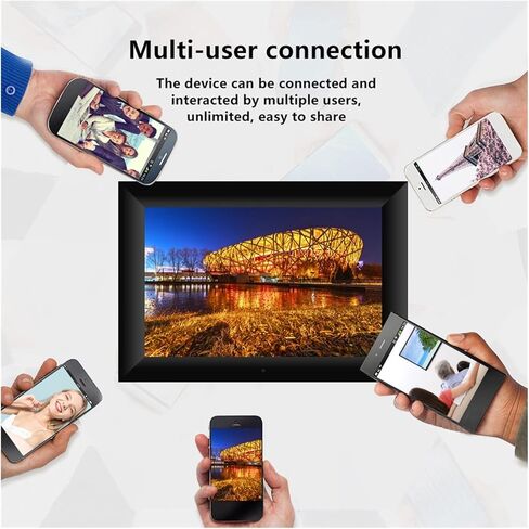 إطار صور رقمي 10.1 بوصة P100 WiFi إطار صورة رقمي 16 جيجابايت تحكم إلكتروني ذكي في إطار الصورة إرسال صور دفع فيديو 800 × 1280 IPS LCD لوحة مشغلات فيديو ومسجلات in Saudi Arabia