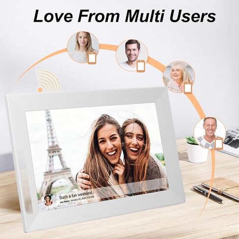 15 Inch Wi Fi Digital Picture Frame, Smart Electronic Digital Photo Frame with 1024 * 768 Touchscreen, Auto Rotate and Slideshow, Easy Setup to Share Photos Videos Remotely via App in Saudi Arabia