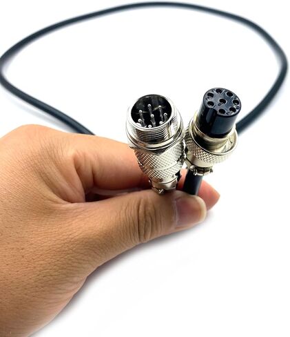 6.56 قدم GX16 8 دبوس ذكر إلى أنثى كابل، GX16 8 دبابيس أنثى إلى ذكر رأس الطيران سلك موصل كهربائي لوحة جبل محول معدني دائري للسفن 5A 125V 22AWG (2 متر) in Kuwait