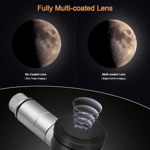 Astromania 12.5mm Illuminated Reticle Plossl Telescope Eyepiece - Bundle with - 60mm Compact Deluxe Finder & Guidescope Kit in Saudi Arabia