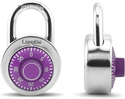 قفل LanuBe Lock القياسي، 2 بوصة. واسع، مع مجموعات مختلفة، لوحة دوارة سوداء، حزمة من 48؛ قفل للمدرسة، والموظف، وصالة الألعاب الرياضية، والخزانة الرياضية، والحقيبة، وصندوق الأدوات، والسياج، وما إلى ذلك in Kuwait
