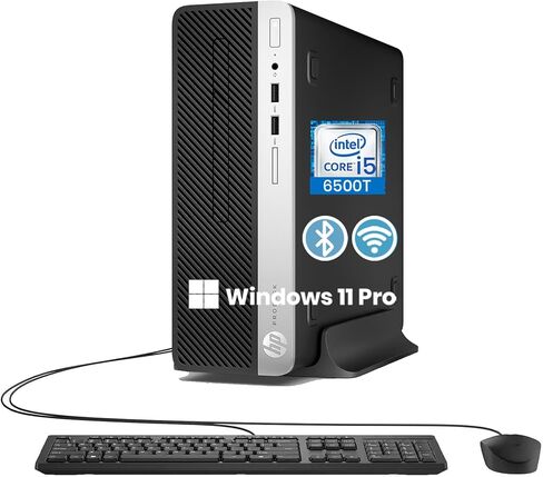 كمبيوتر مكتبي HP ProDesk 400 G4 SFF، كور i5-6500T، ذاكرة وصول عشوائي 8 جيجابايت، 256 جيجابايت SSD، واي فاي، منفذ DisplayPort، لوحة مفاتيح سلكية وماوس، Windows 11 Pro (متجدد) in Kuwait
