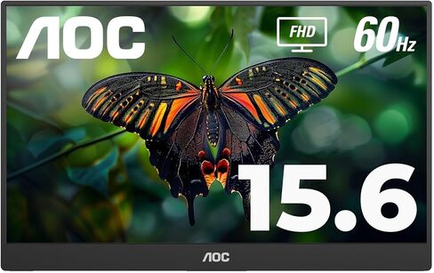 AOC 16T10 Portable Monitor 15.6 Inch FHD 1920x1080, IPS Panel, USB Type C x2,Mini HDMI x1, Smart Cover Included (Renewed) in Saudi Arabia