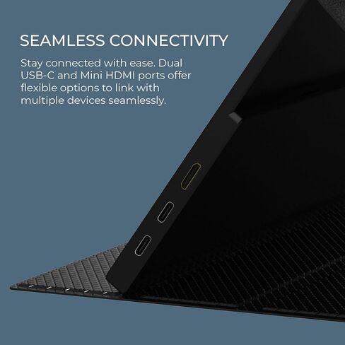 AOC 16T10 Portable Monitor 15.6 Inch FHD 1920x1080, IPS Panel, USB Type C x2,Mini HDMI x1, Smart Cover Included (Renewed) in Saudi Arabia