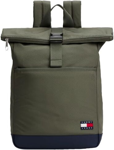 Tommy Jeans Mens Essential Daily Rolltop Backpack, Black in Kuwait