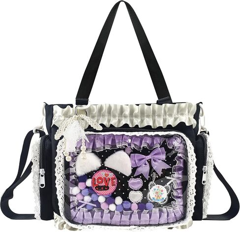 Ita Bag,DIY Clear Pin Display Bag with Insert and Accessories,Anime Kawaii Ita Crossbody Purse,Women Y2K Shoulder Bags in Saudi Arabia