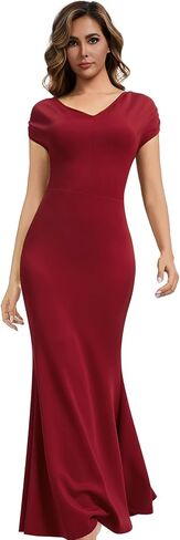 Women’s Long Formal Dress Elegant Off Shoulder Slim Fit Convertible Reversible Gown for Prom, Wedding Evening Parties in Saudi Arabia