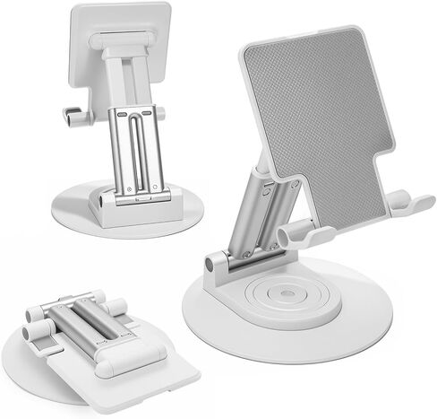 360 ° Rotating Double bar Flat Stand Adjustable and Foldable Phone Stand, Supporting Devices Under 11 inches in Saudi Arabia