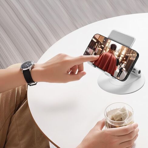 360 ° Rotating Double bar Flat Stand Adjustable and Foldable Phone Stand, Supporting Devices Under 11 inches in Saudi Arabia